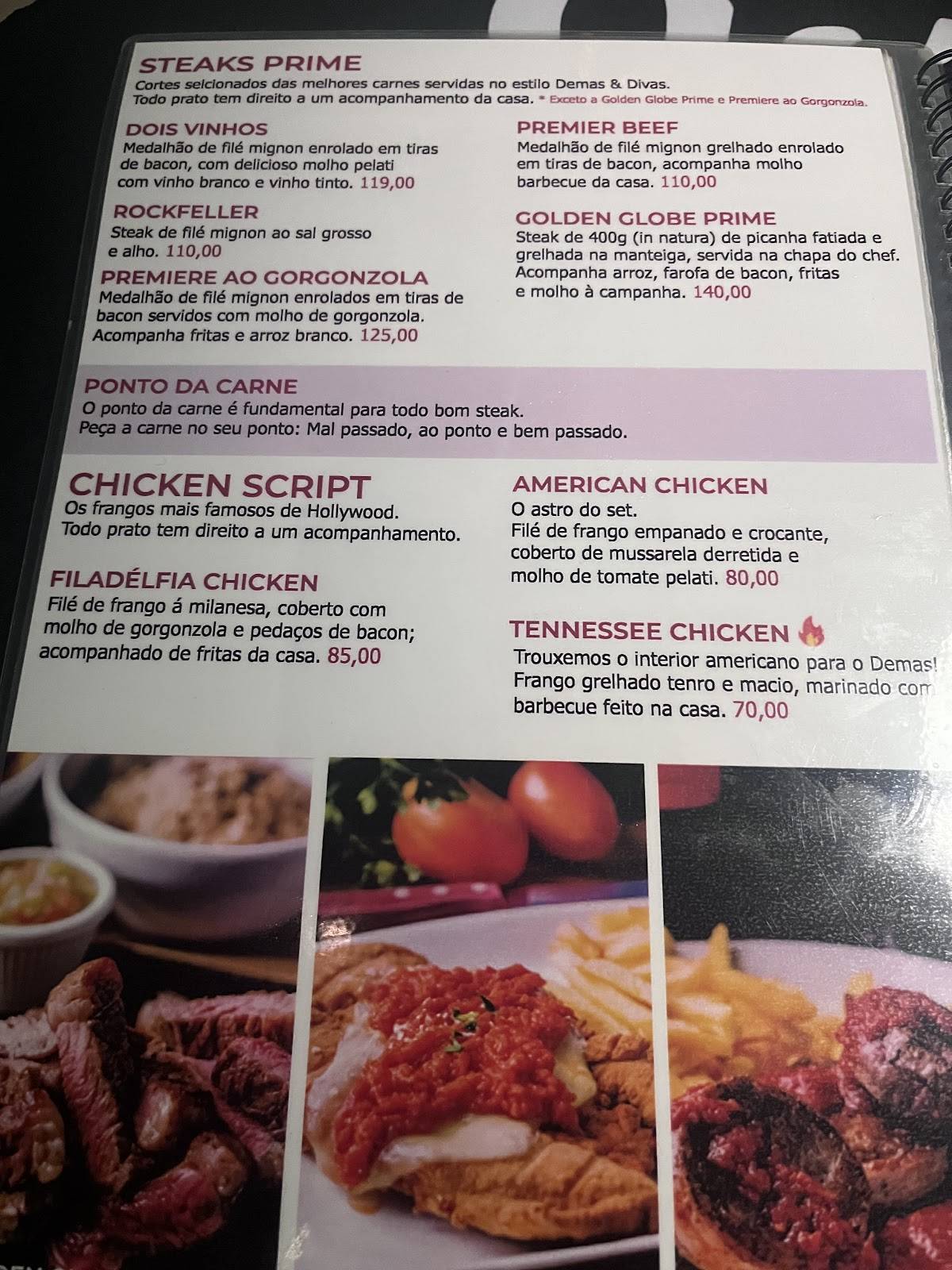 Demas & Divas cardápio