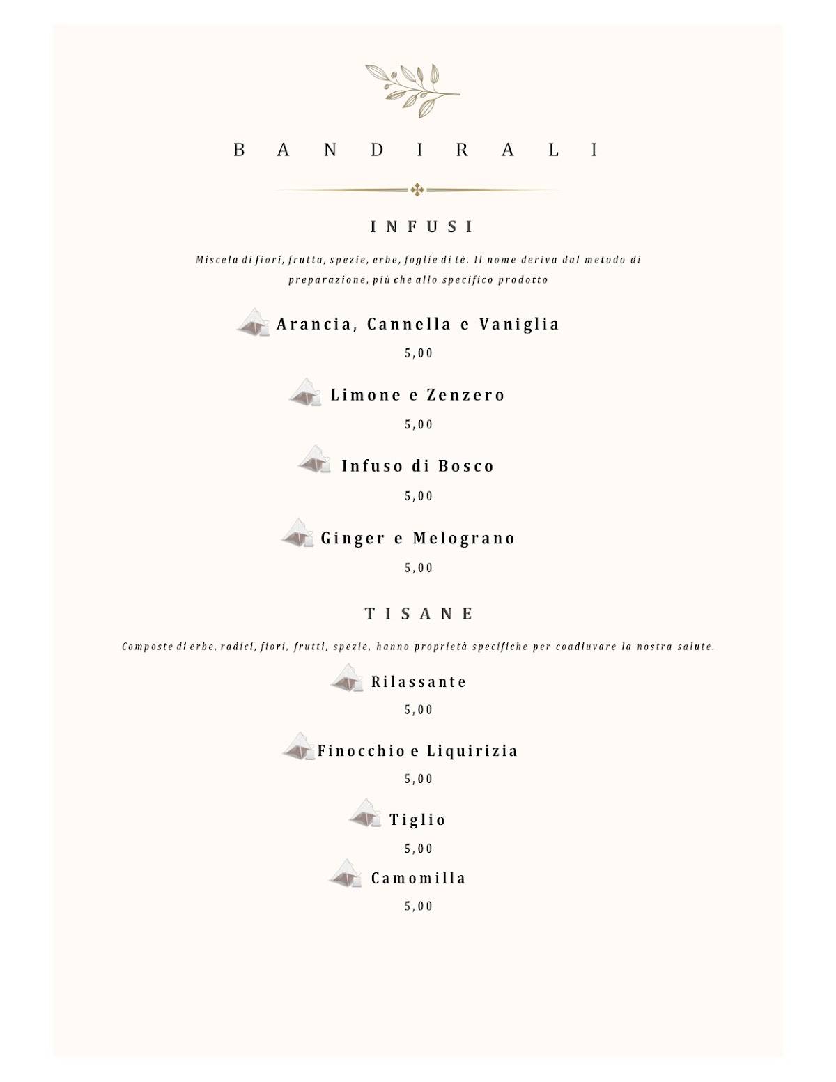 Menu di Gelateria Bandirali 