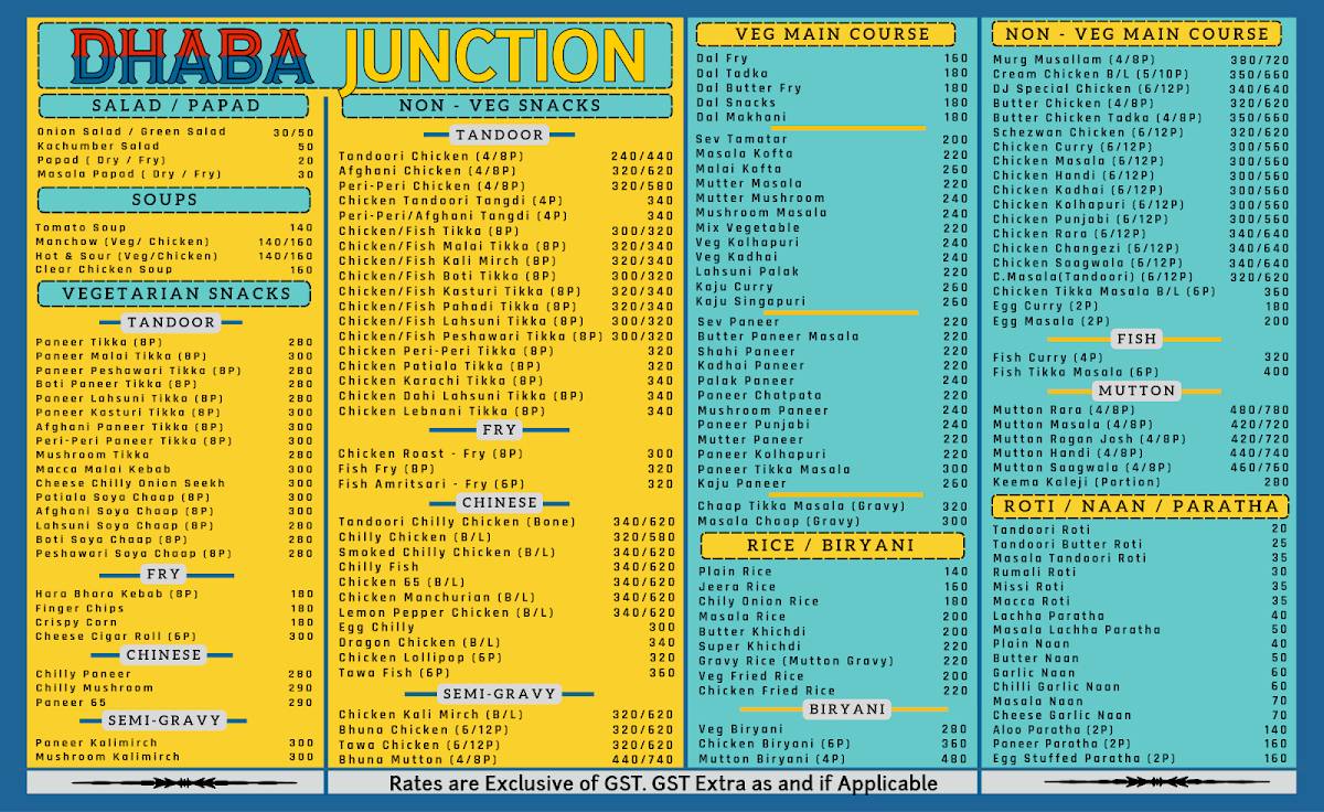 Dhaba Junction - DJ (Indore) menu