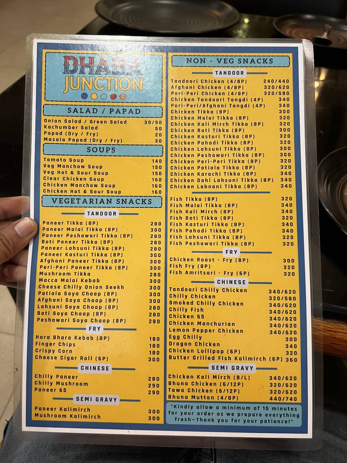 Dhaba Junction - DJ (Indore) menu