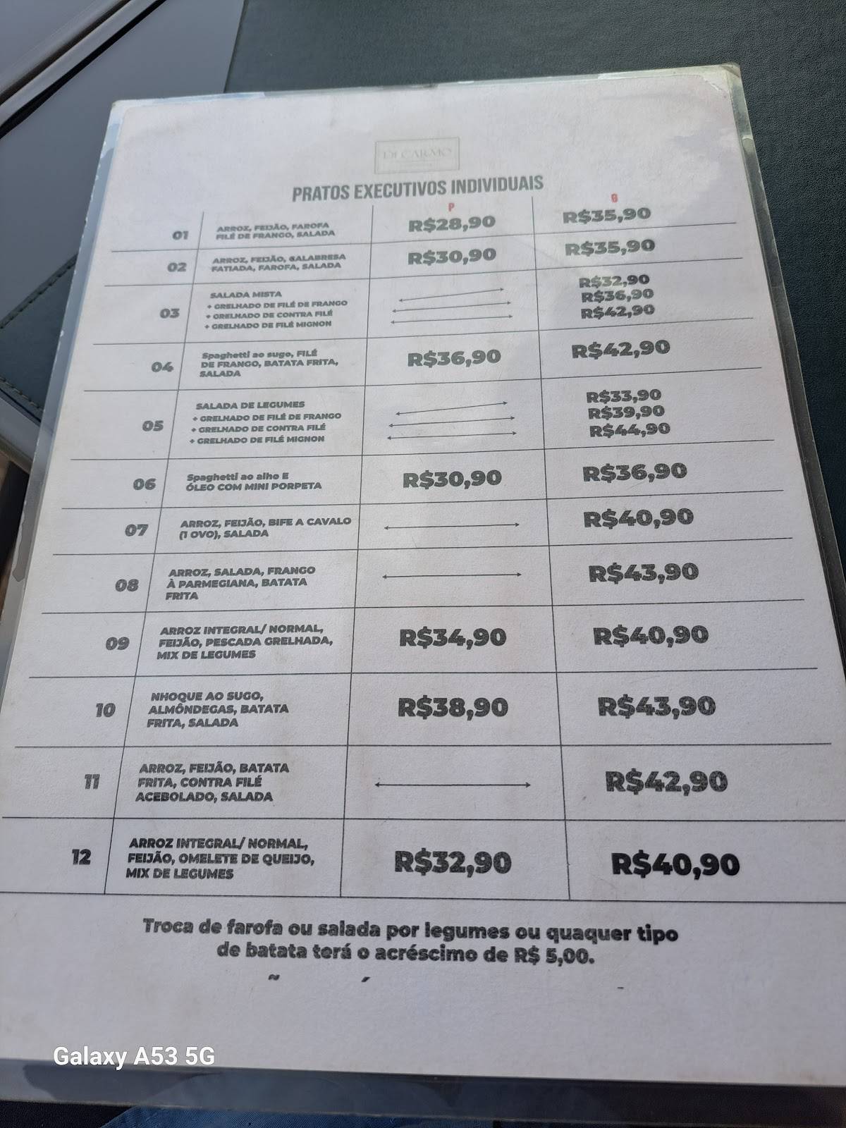 Di Carmo Cantina Pizza Bar cardápio