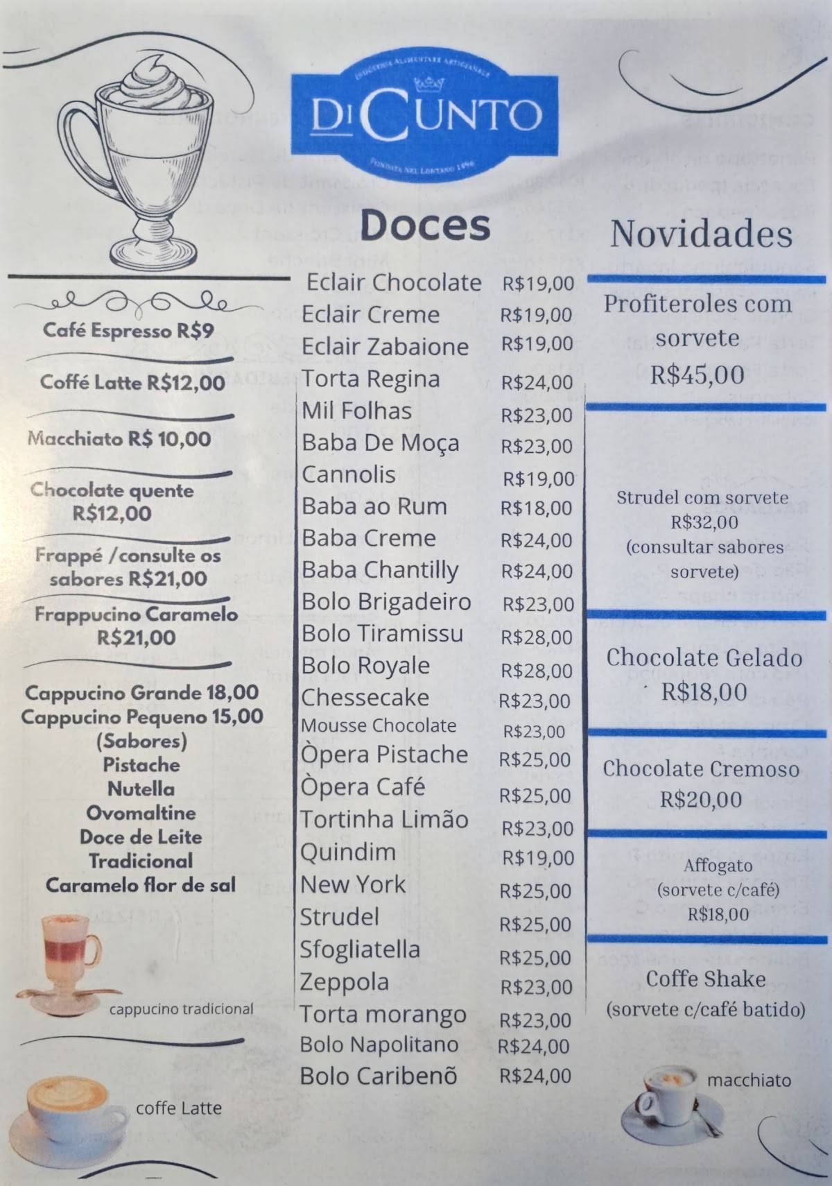 Di Cunto Mooca cardápio