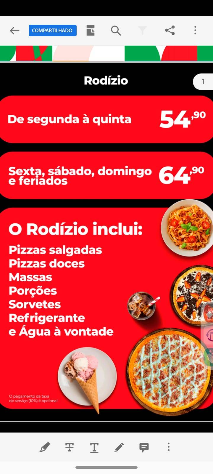 Di Roma Pizza cardápio