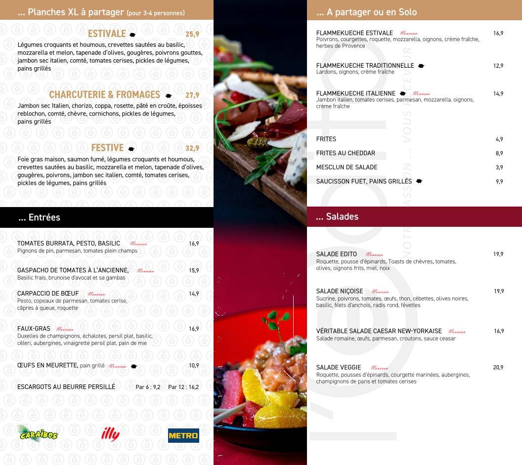 Menu de L'Edito Dijon