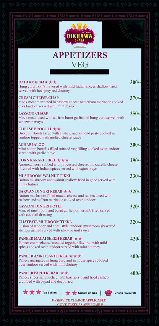 Dikhawa Dhaba Veg and Non Veg menu