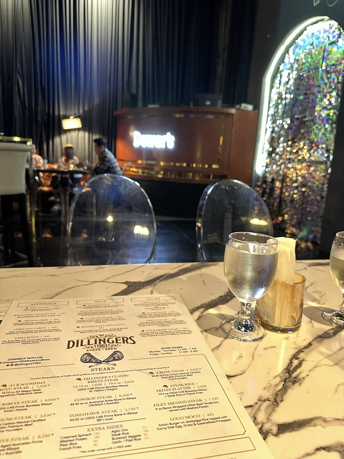 Menu at Dillingers 1903 Steak and Brew pub & bar, Makati