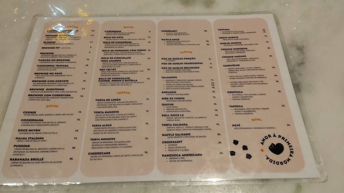 Doce Lu cardápio