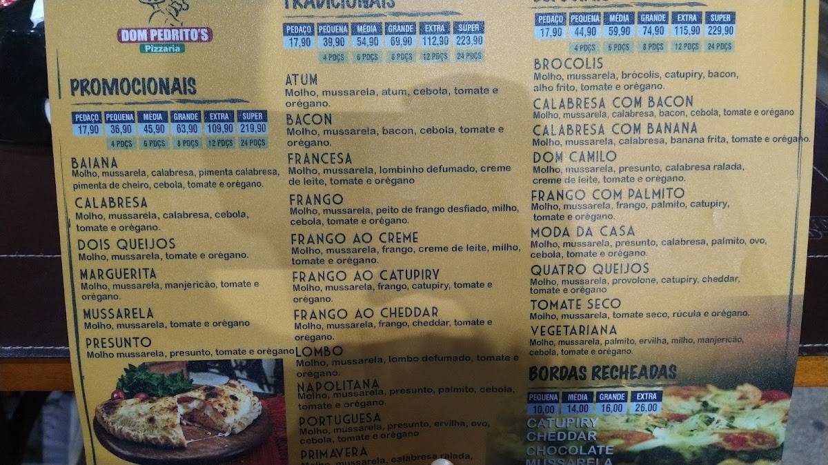 Dom Pedrito's Pizzaria cardápio