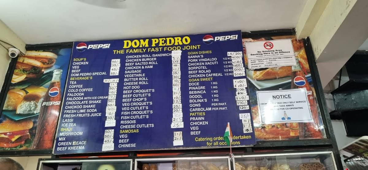 Dom Pedro menu