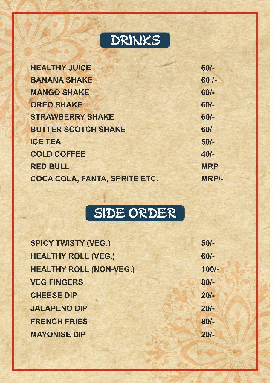 Romnik Pizza menu