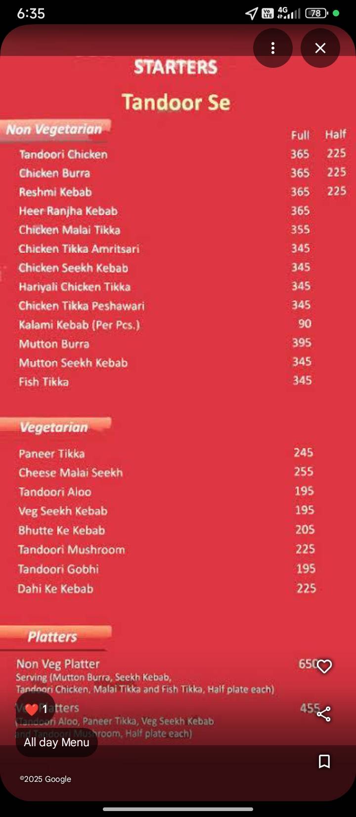 Doosri Mehfil Restaurant & Catering Services menu