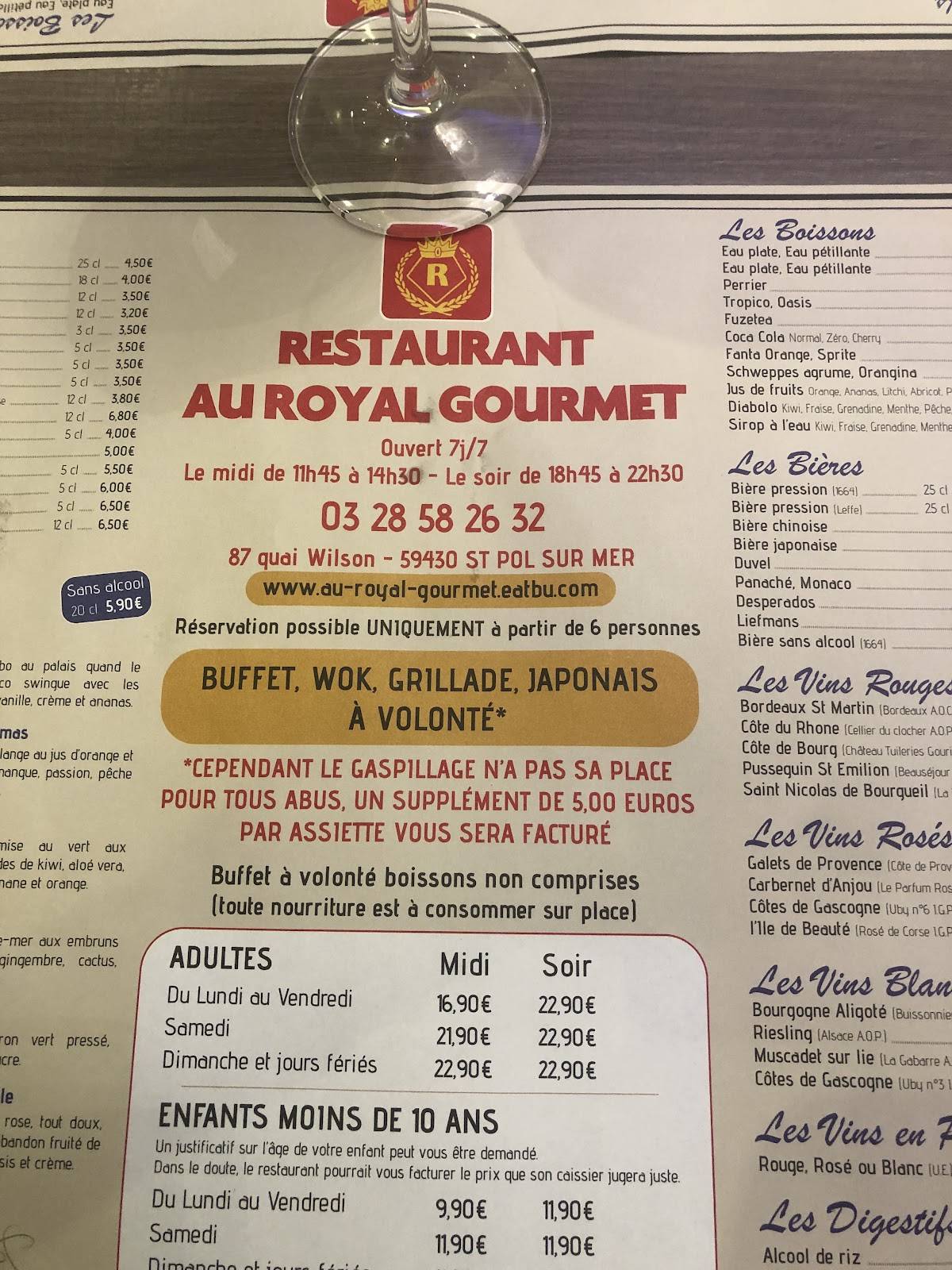 Menu de Royal Gourmet