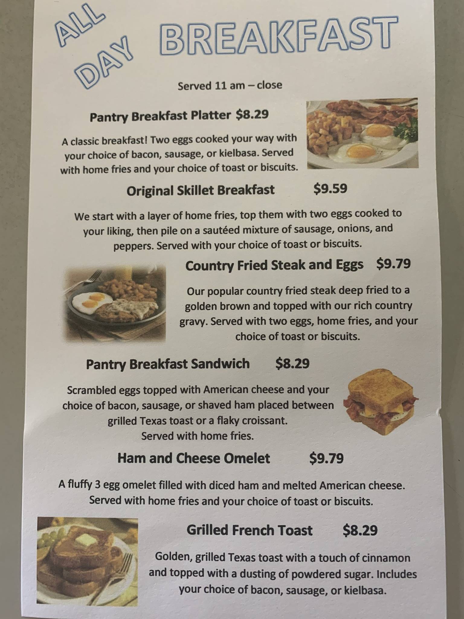Menu at Dutch Pantry Family Restaurant, DuBois