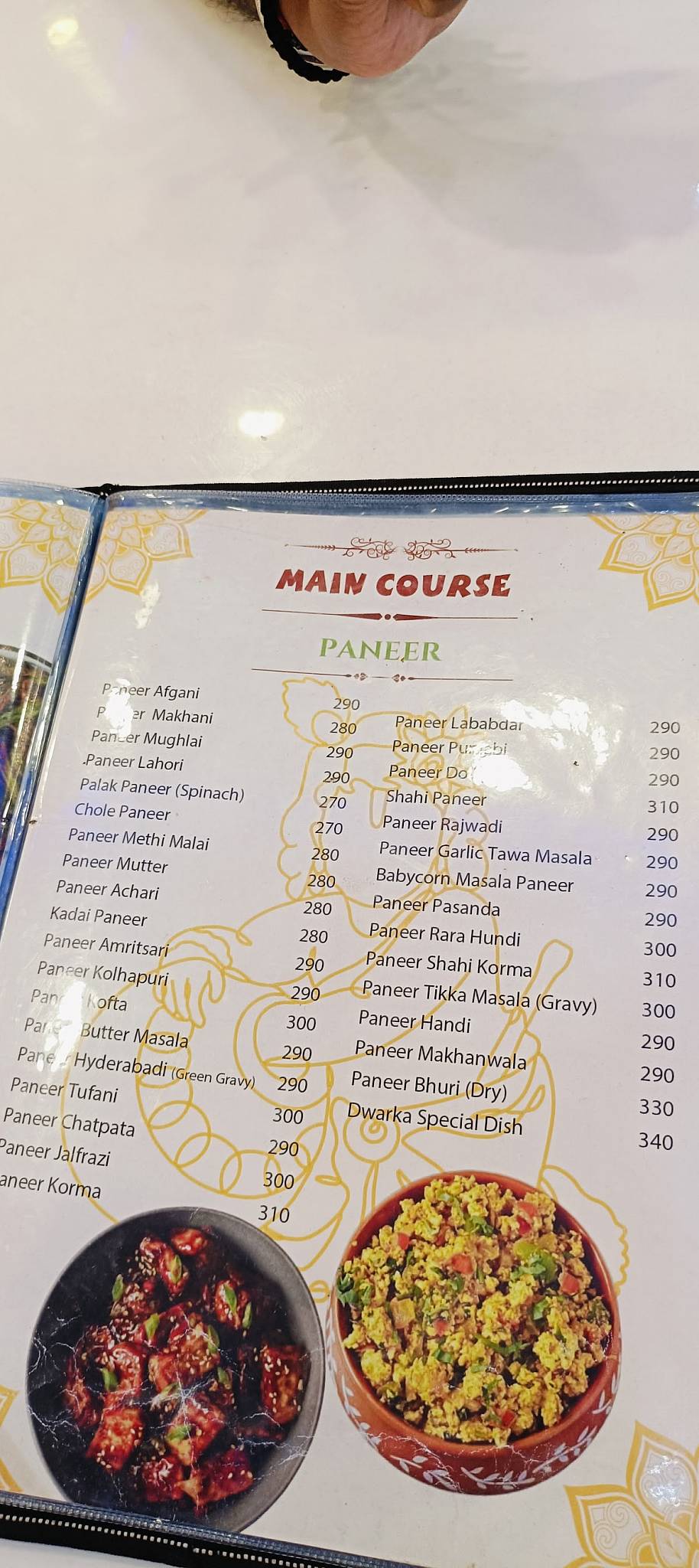 Dwarka Pure Veg Restaurant Goa menu