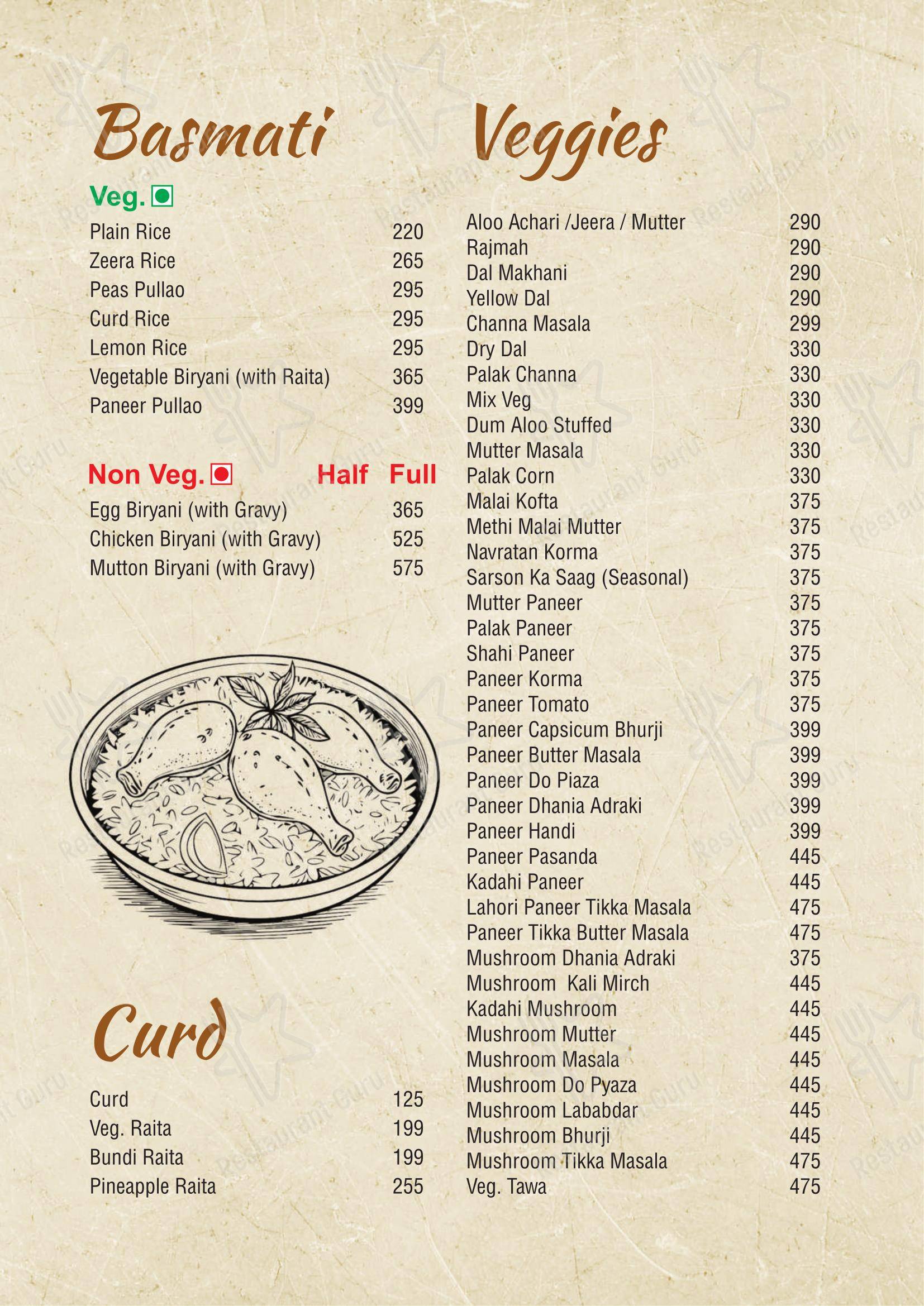 Menu at Eagle Motel, Rajpura, Grand Trunk Rd