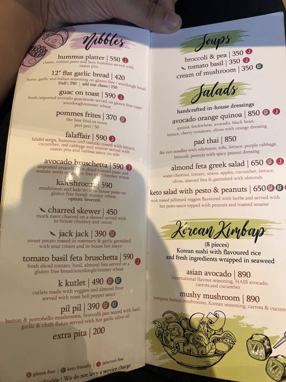 Earth Cafe @ Juhu menu