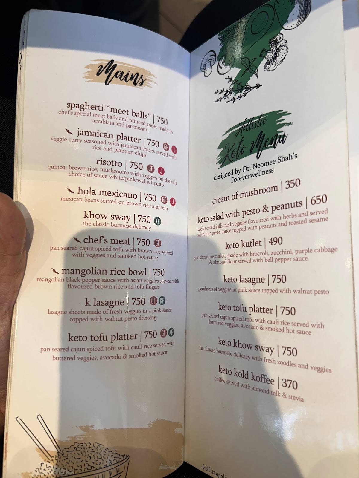 Earth Cafe @ Juhu menu