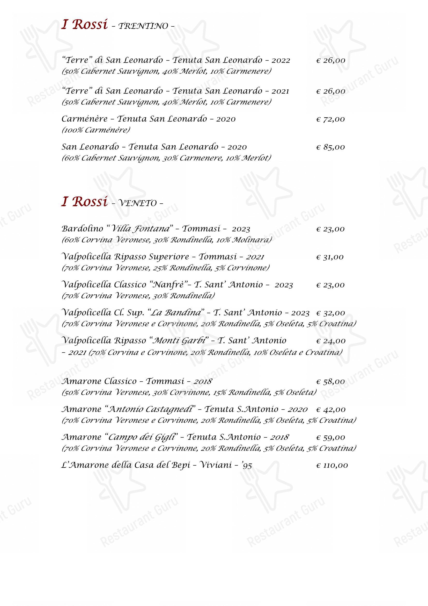 Edelweiss Stube in Sappada - Menu bar