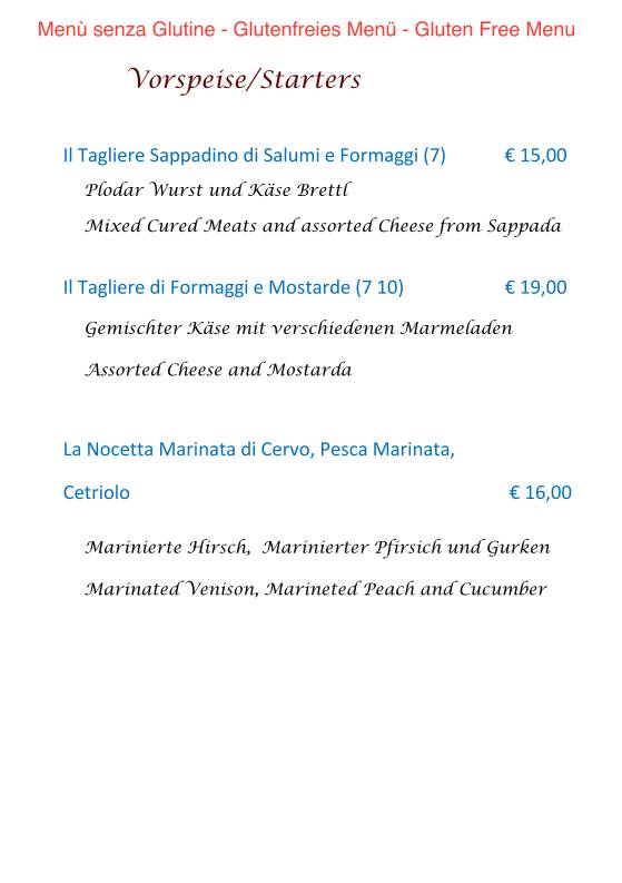 Menu di Edelweiss Stube 