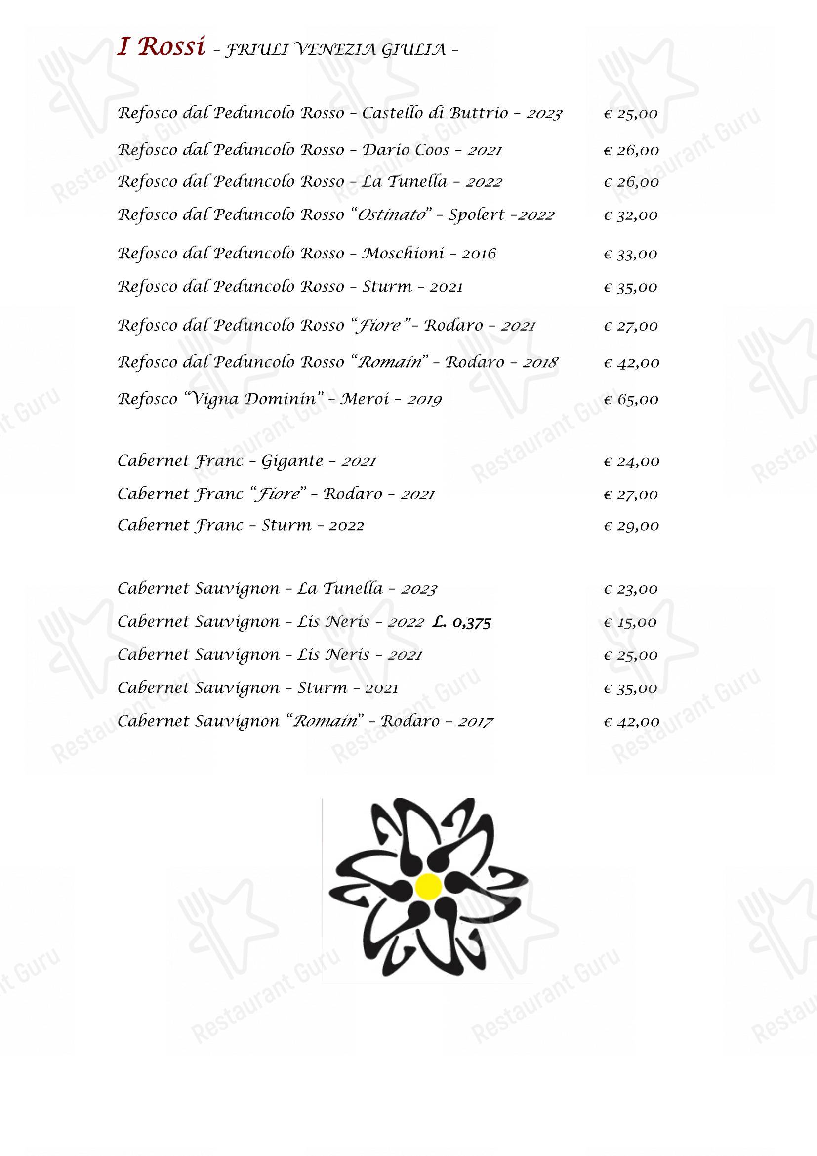 Menu bar per Edelweiss Stube in Sappada