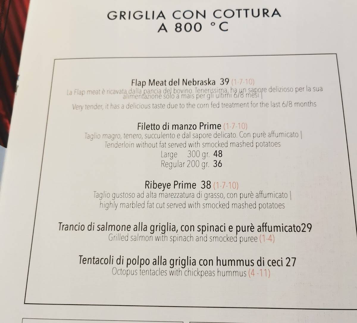Menu di El Pael Ristorante 