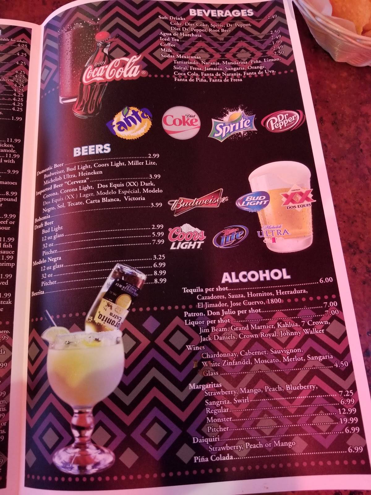 Menu at El Patio Mexican Restaurant, Shreveport, Forbing Rd