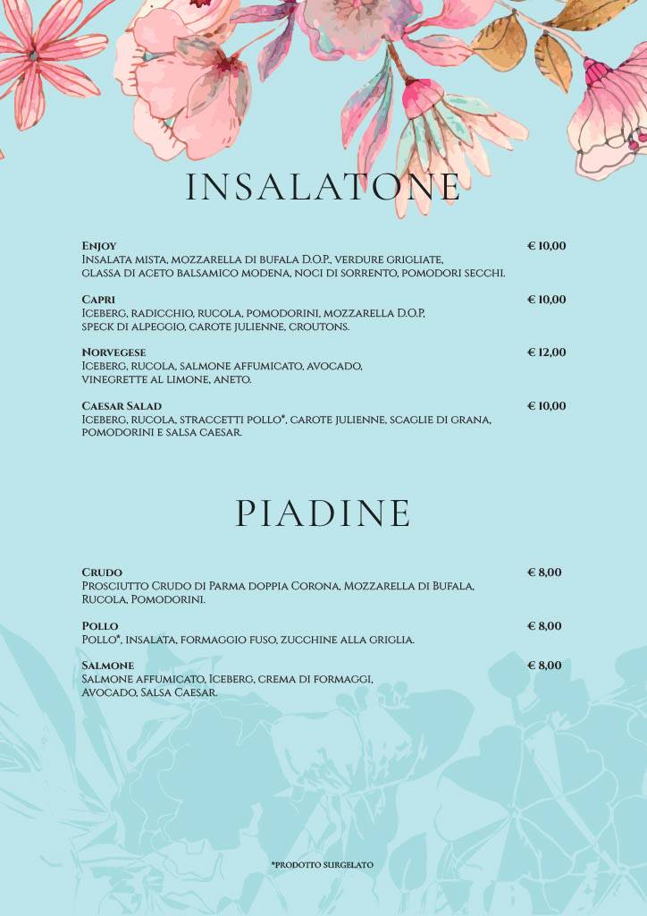 Menu di Enjoy Vomero 