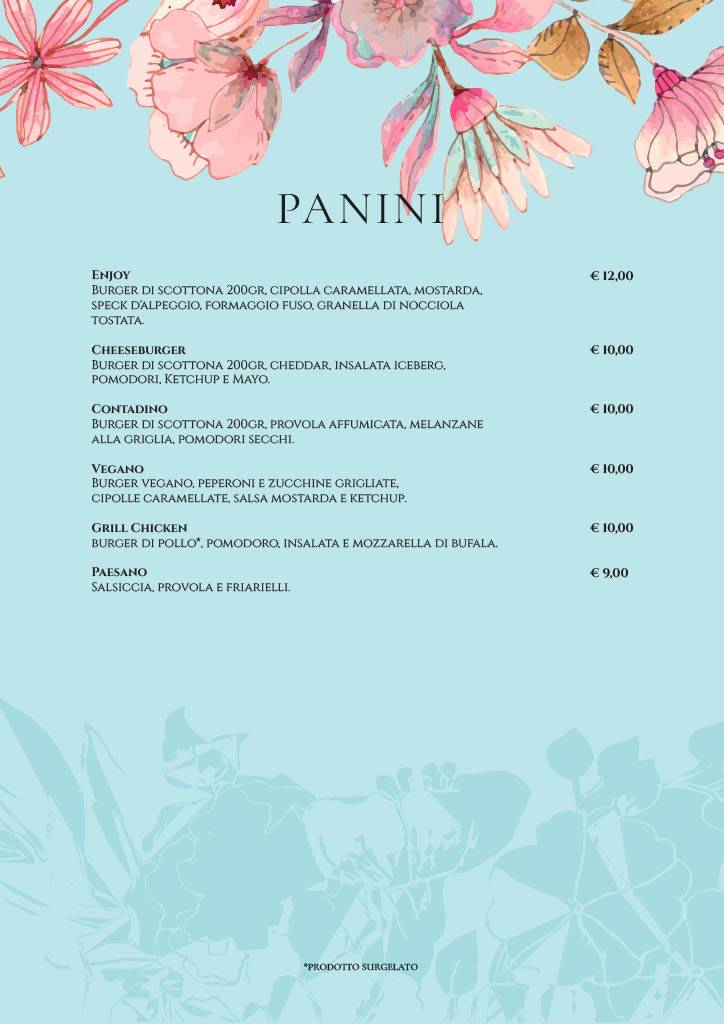 Menu di Enjoy Vomero 