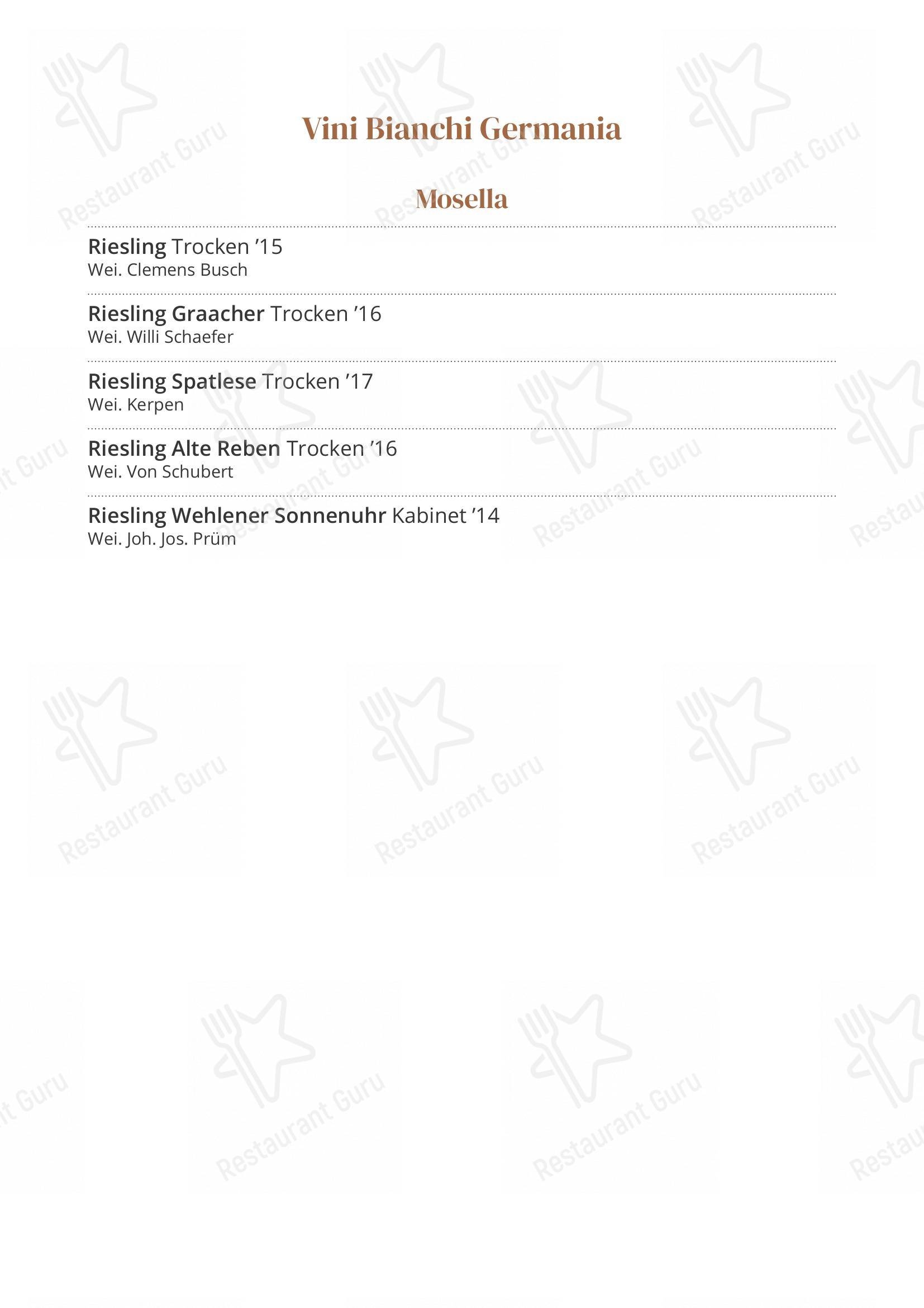 Menu di Trattoria Entrà - Menu bar