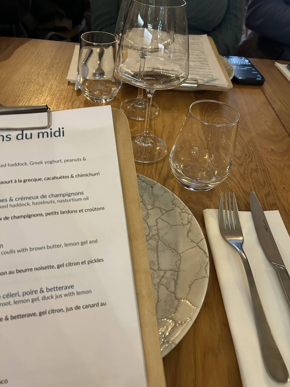 Menu de Estime