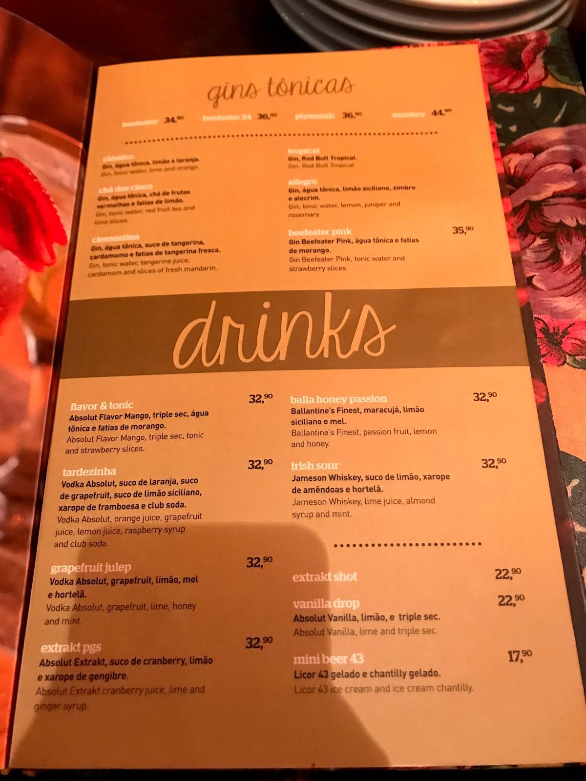 Eu Tu Eles Bar cardápio