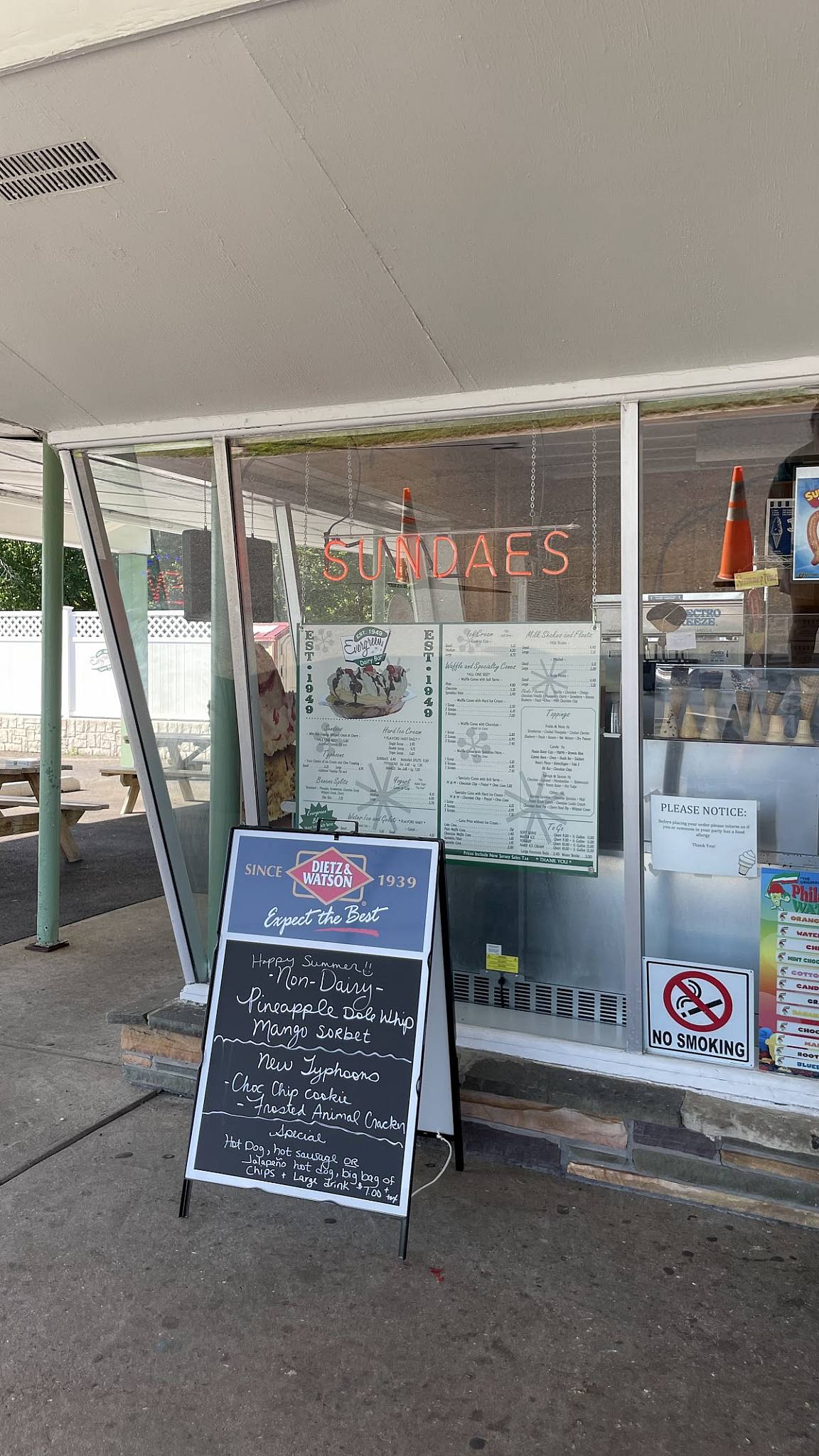Menu at Evergreen Dairy Bar, Southampton Township, NJ70