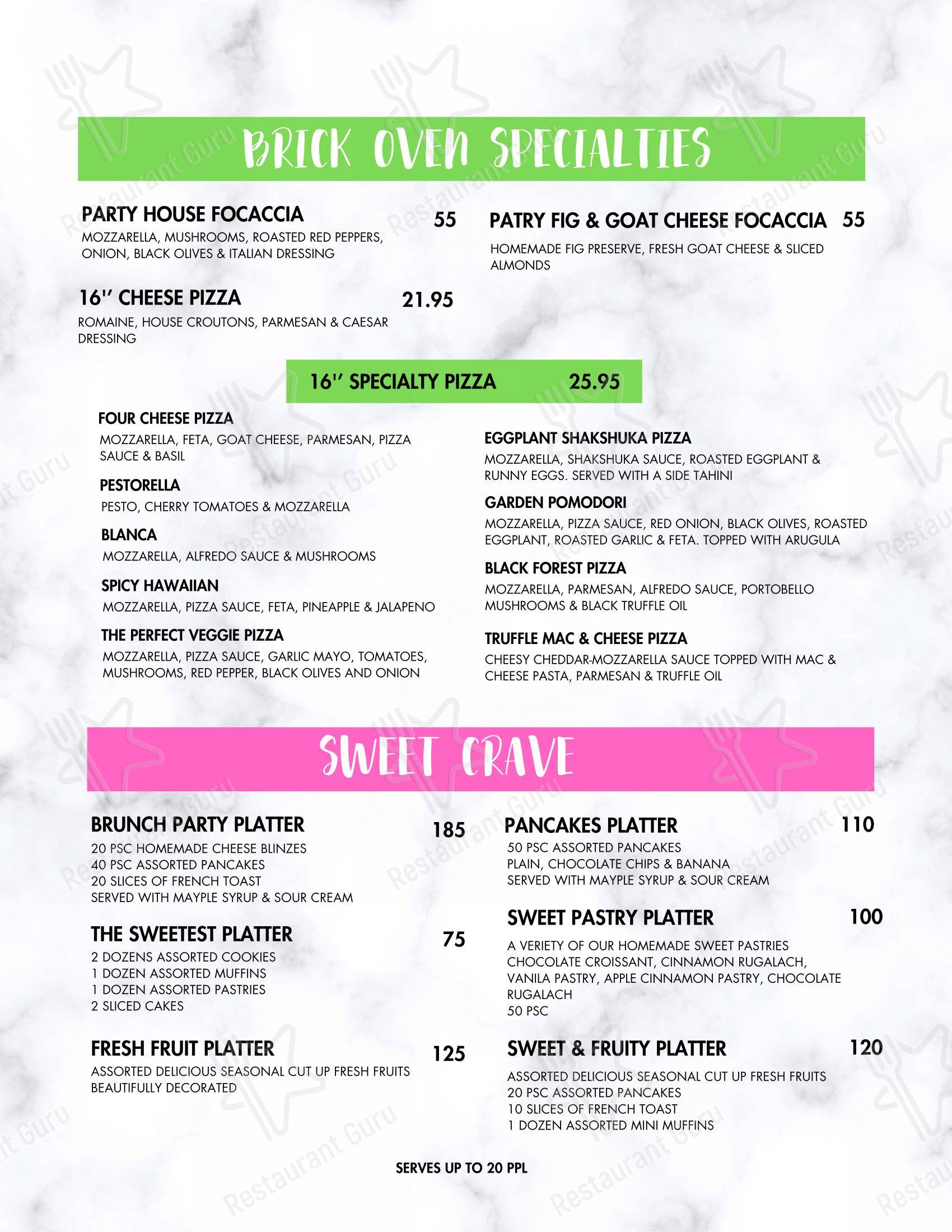 Menu at Eve's Garden Cafe, Skokie