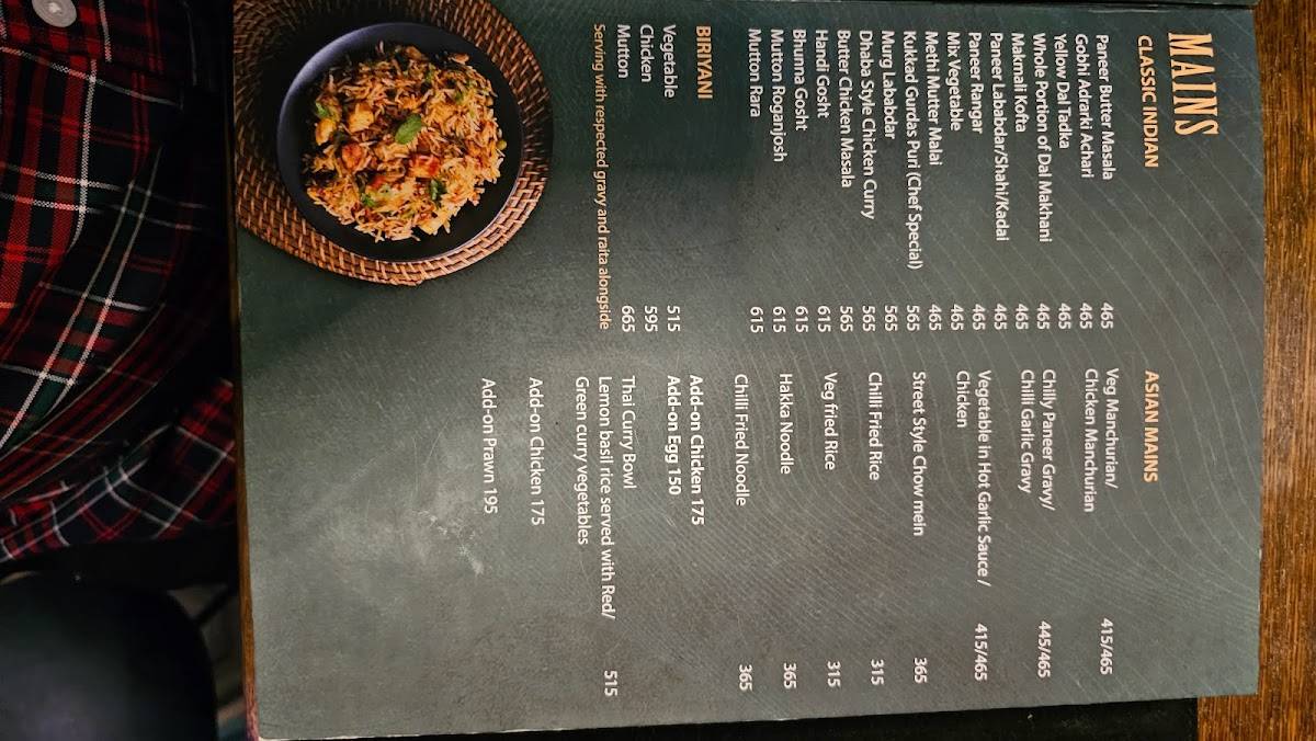Chapter Twelve menu