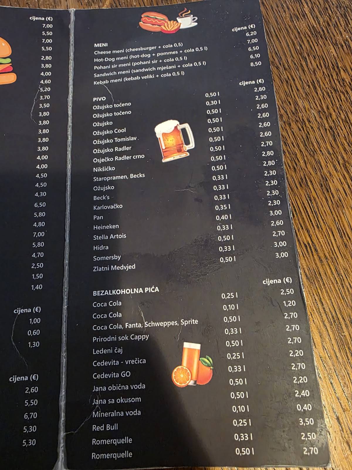 Menu di Fast Food Mrak 