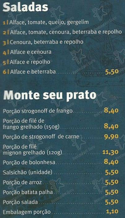 Restaurante Batata Inglesa - Norte Shopping cardápio