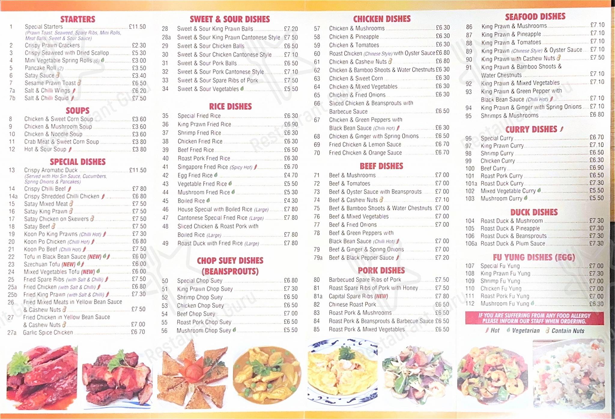 Chun Chun Chinese Takeaway menu