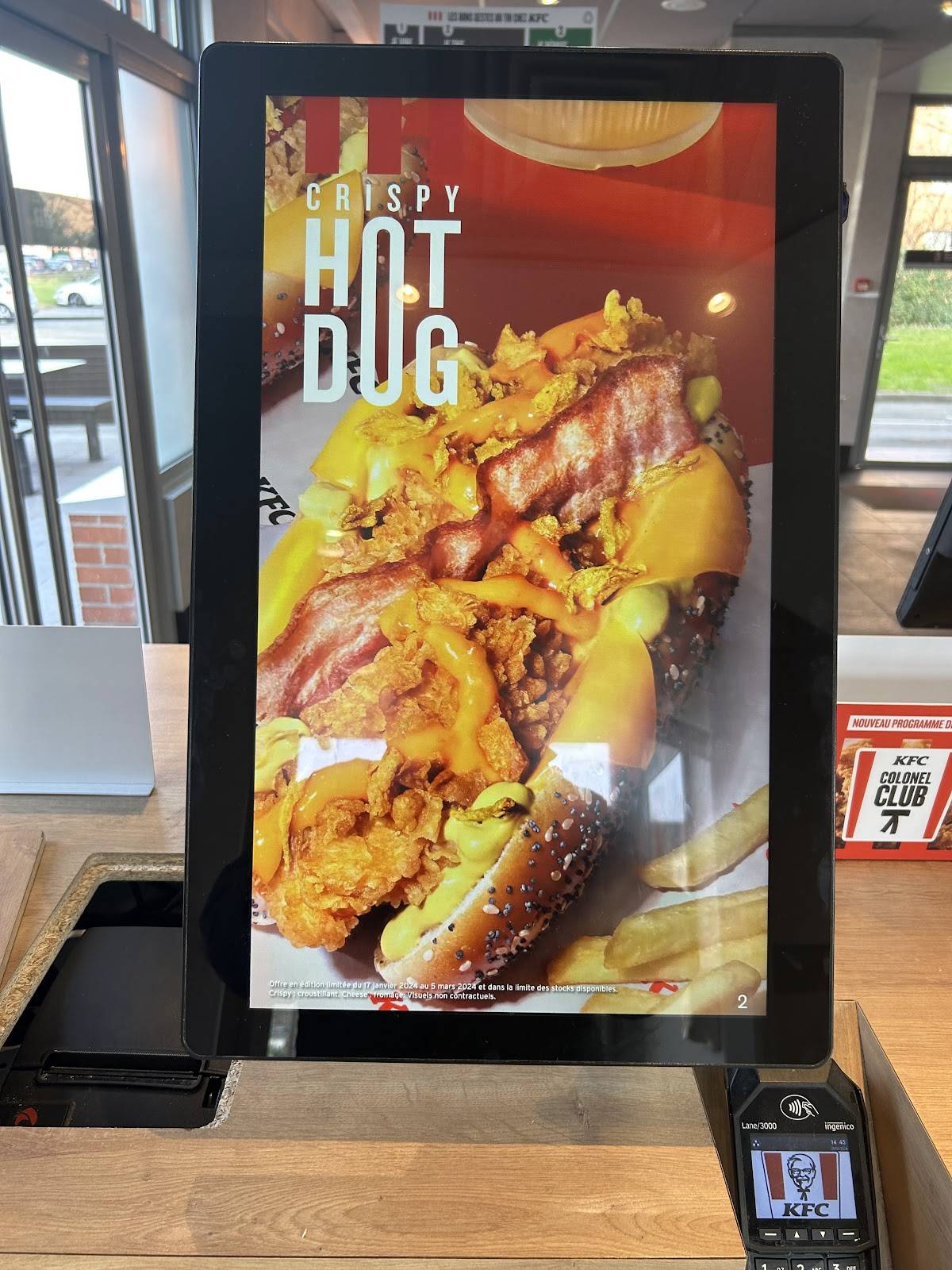 Menu de KFC Lille Roubaix