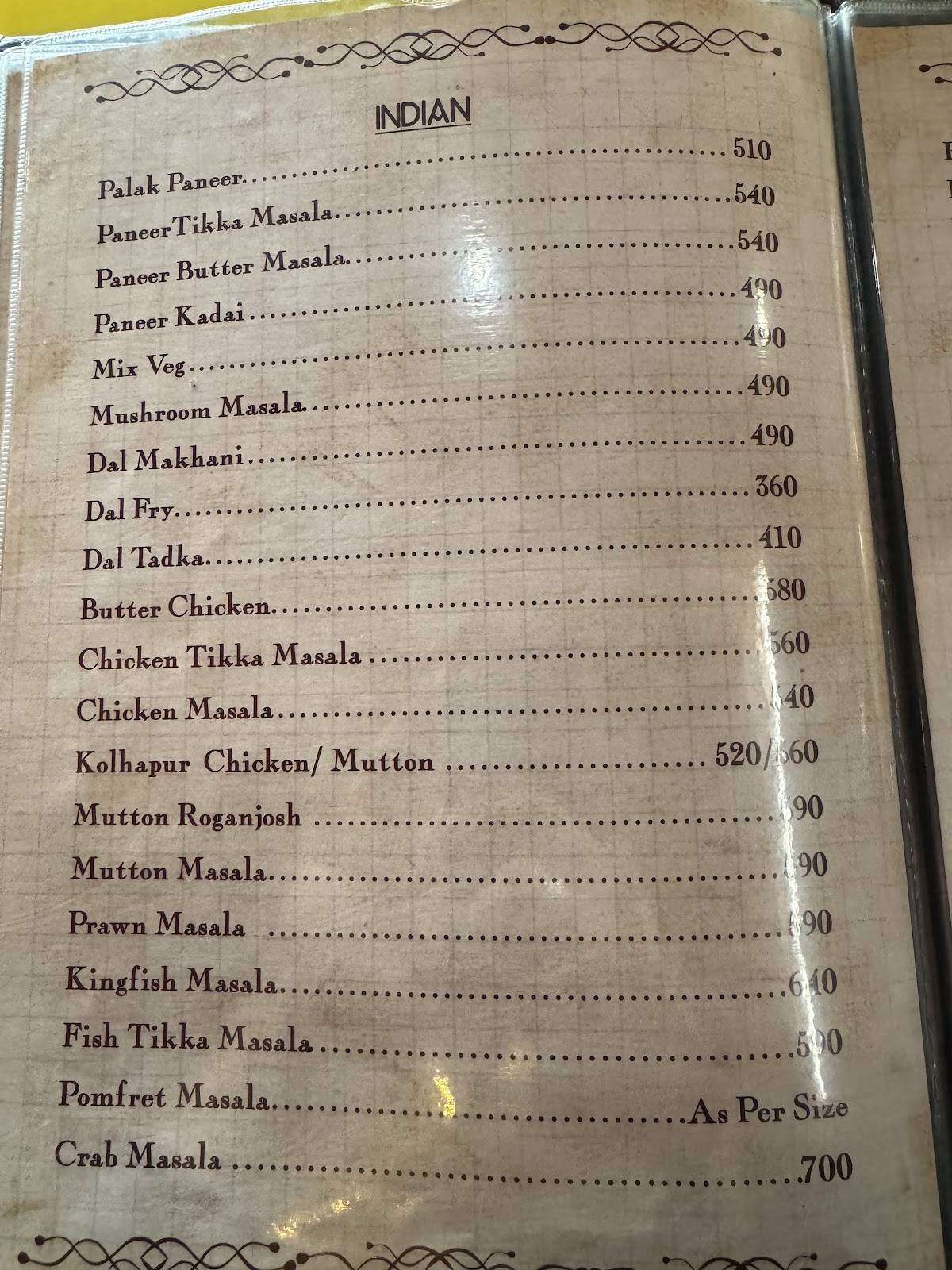 Fat Fish menu