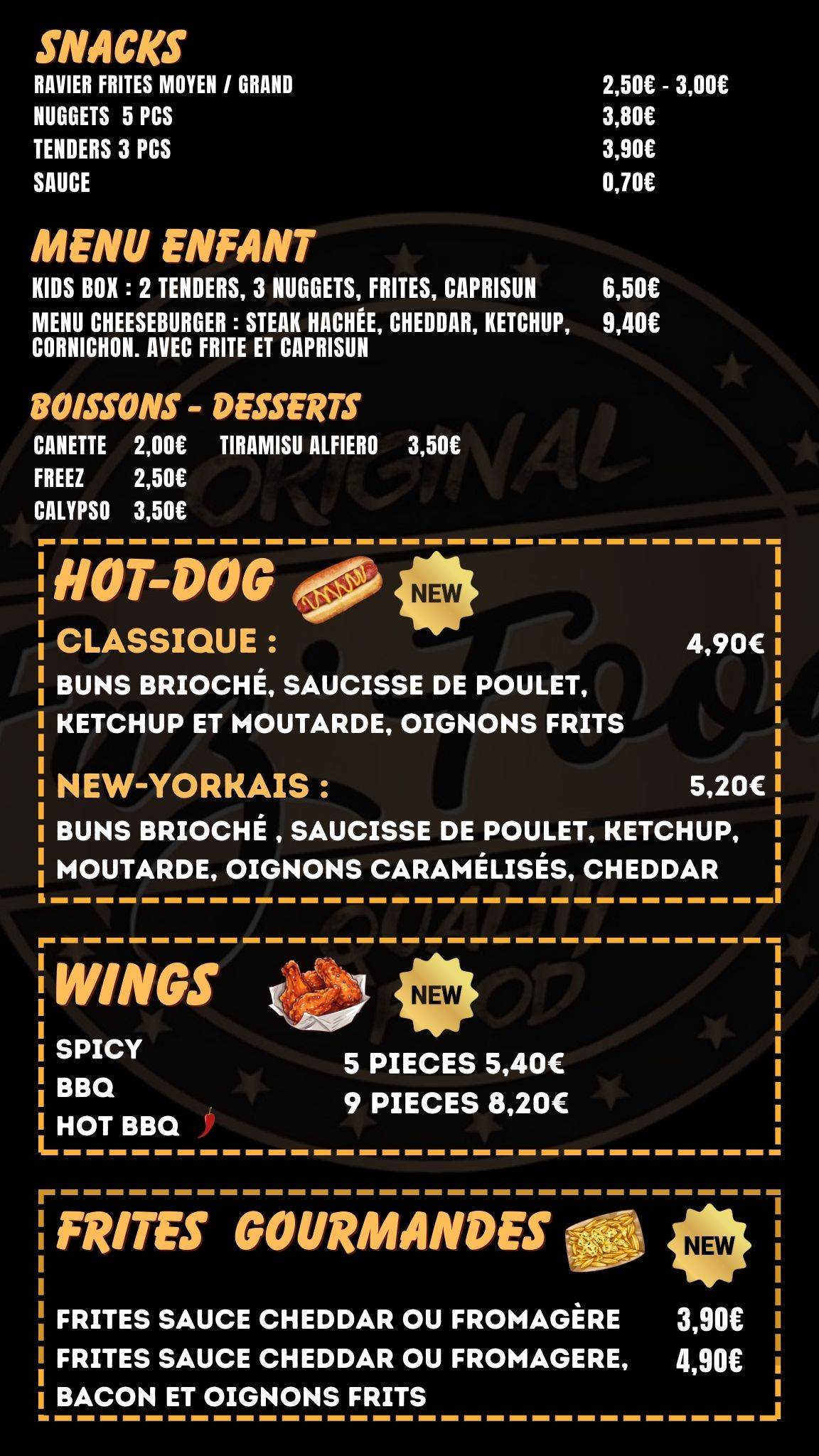 Menu de Faz Food