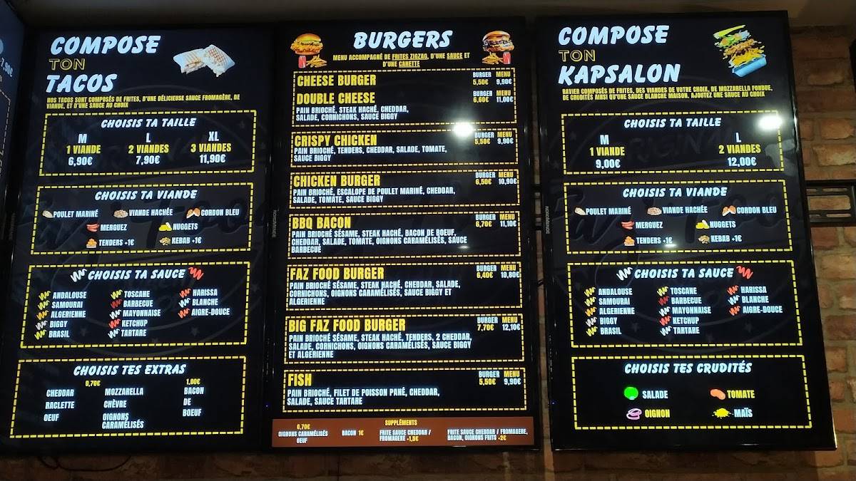 Menu de Faz Food