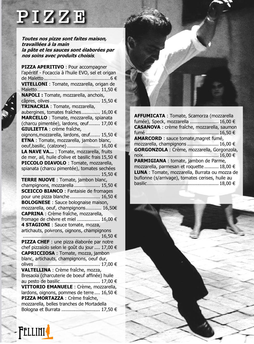 Menu de Fellini