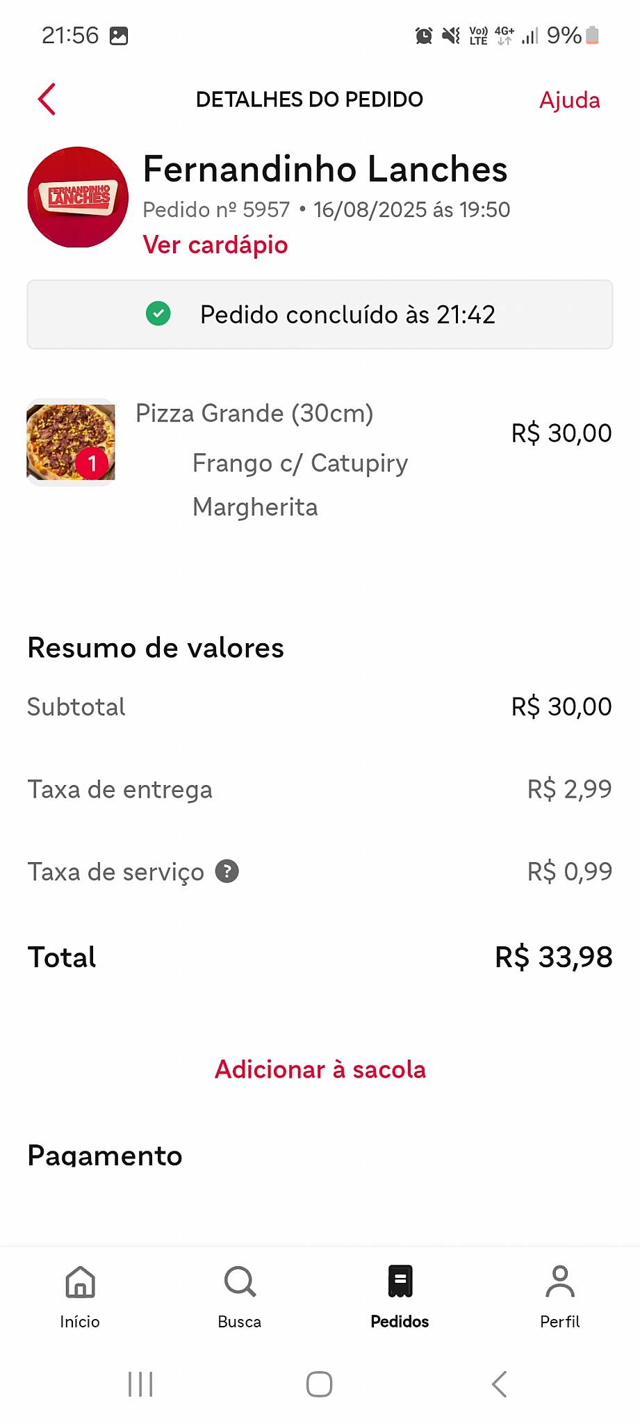 Fernandinho lanches cardápio