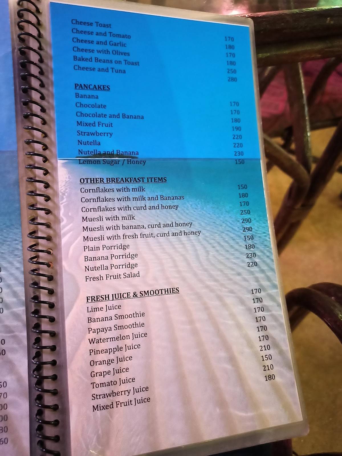 Five Five Bar & Restaurant Tents menu