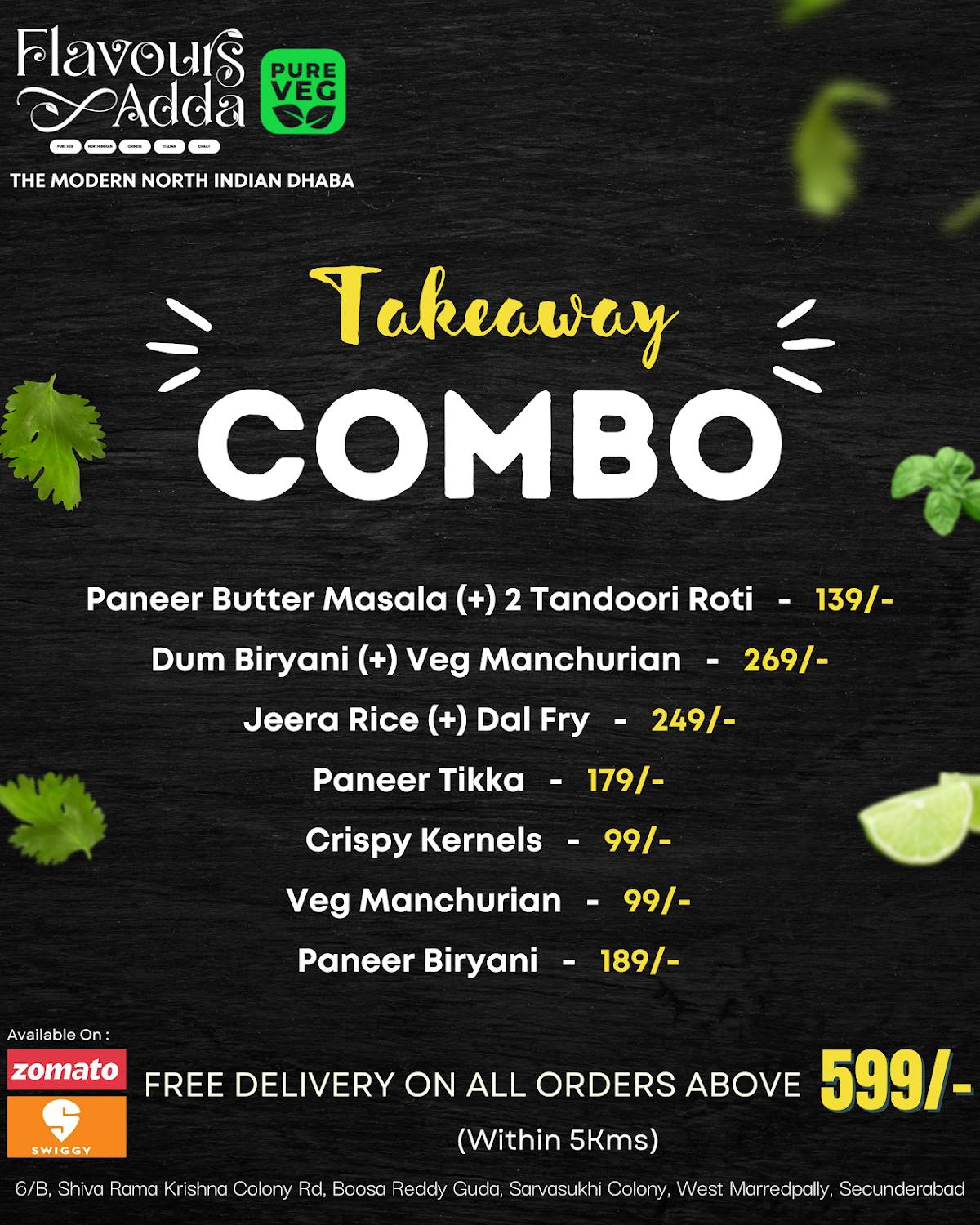 Flavours Adda Pure Veg Family Restaurant menu