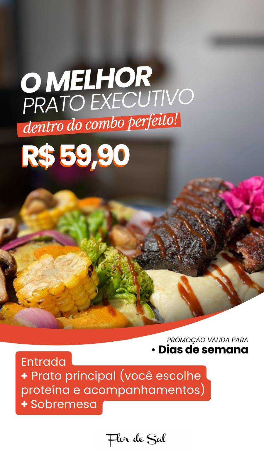 Flor de Sal Comida ao ar livre cardápio