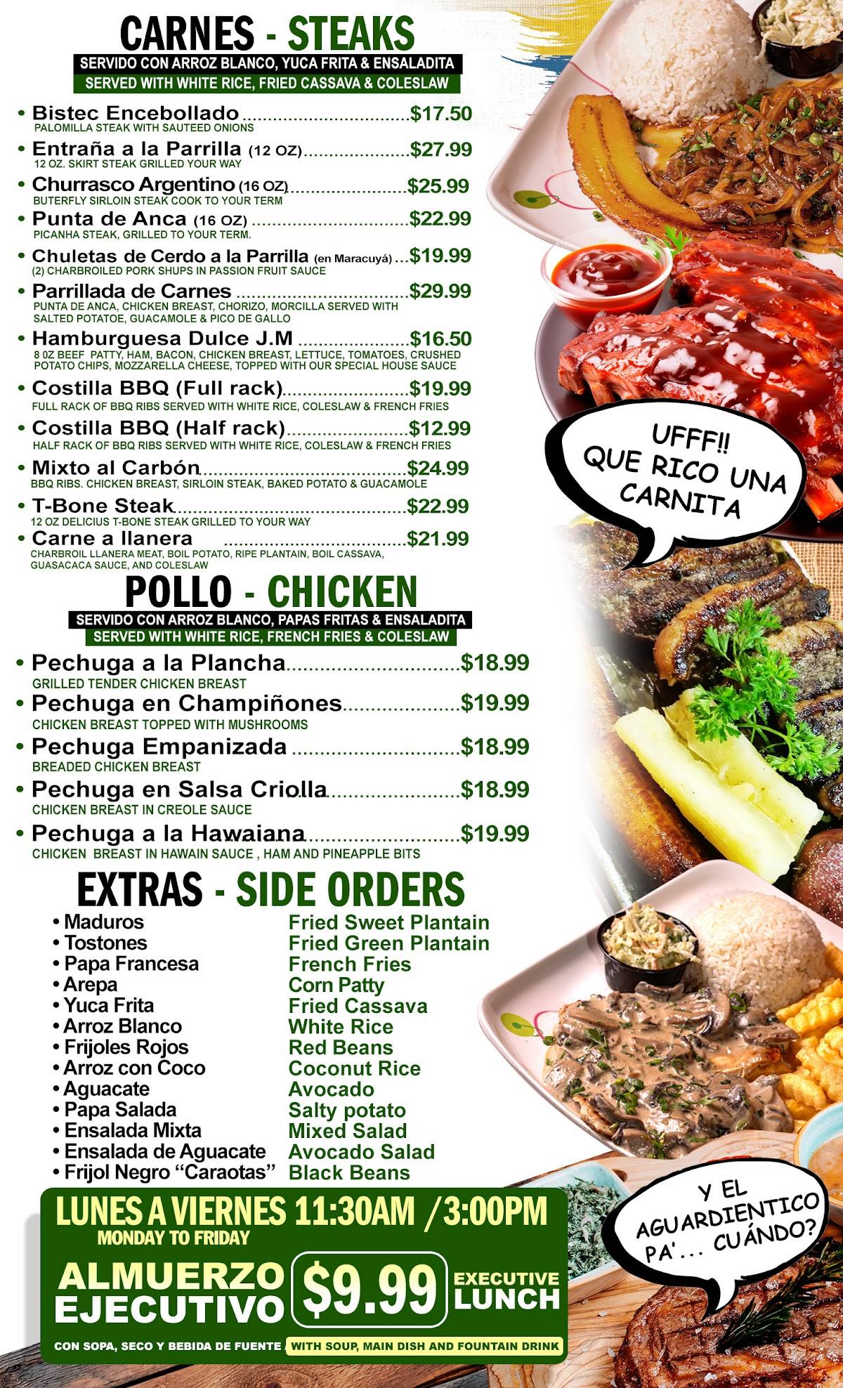 Menu at Fonda Dulce Jesus Mio Ocala, Ocala