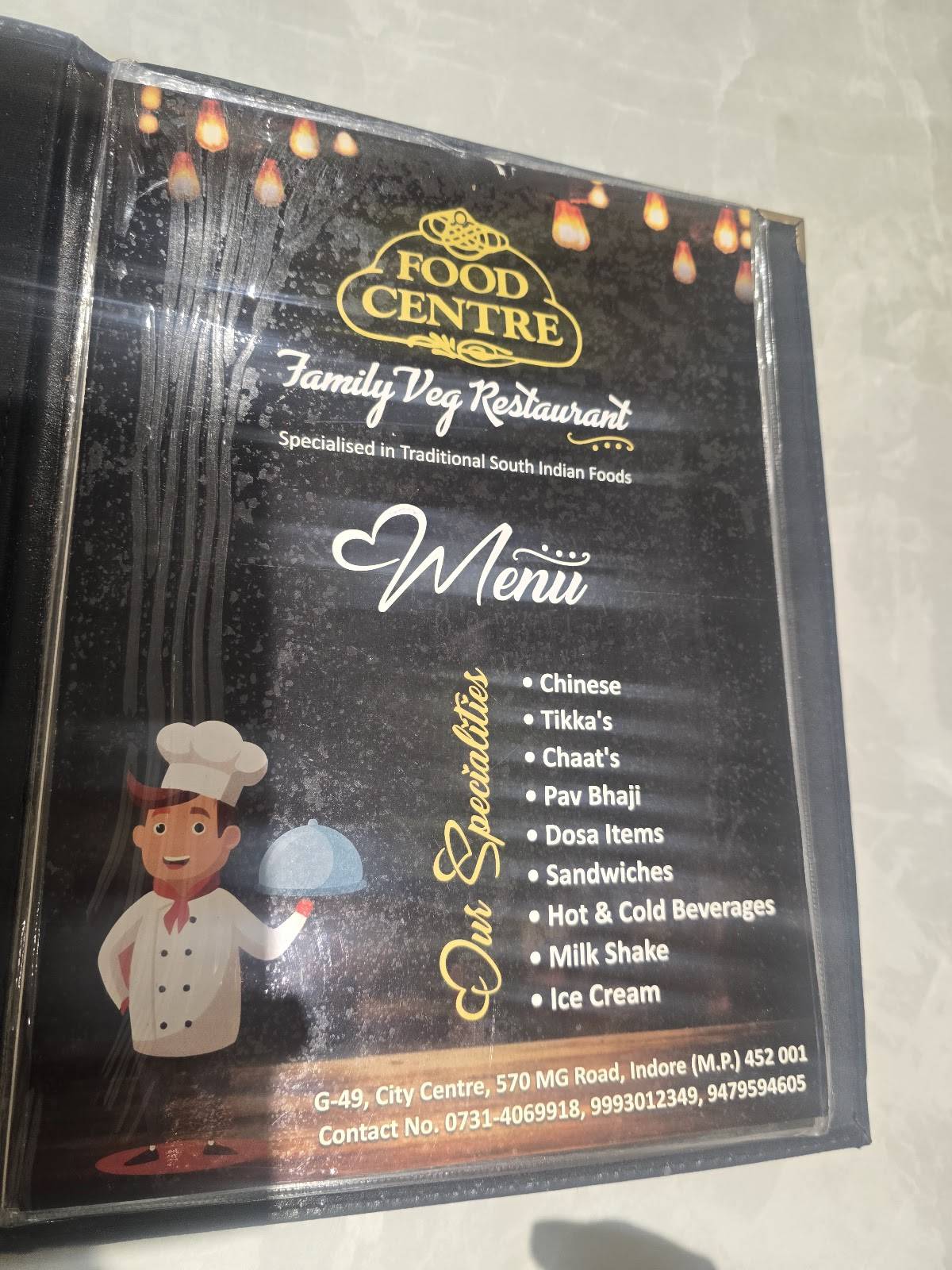 Food Centre menu