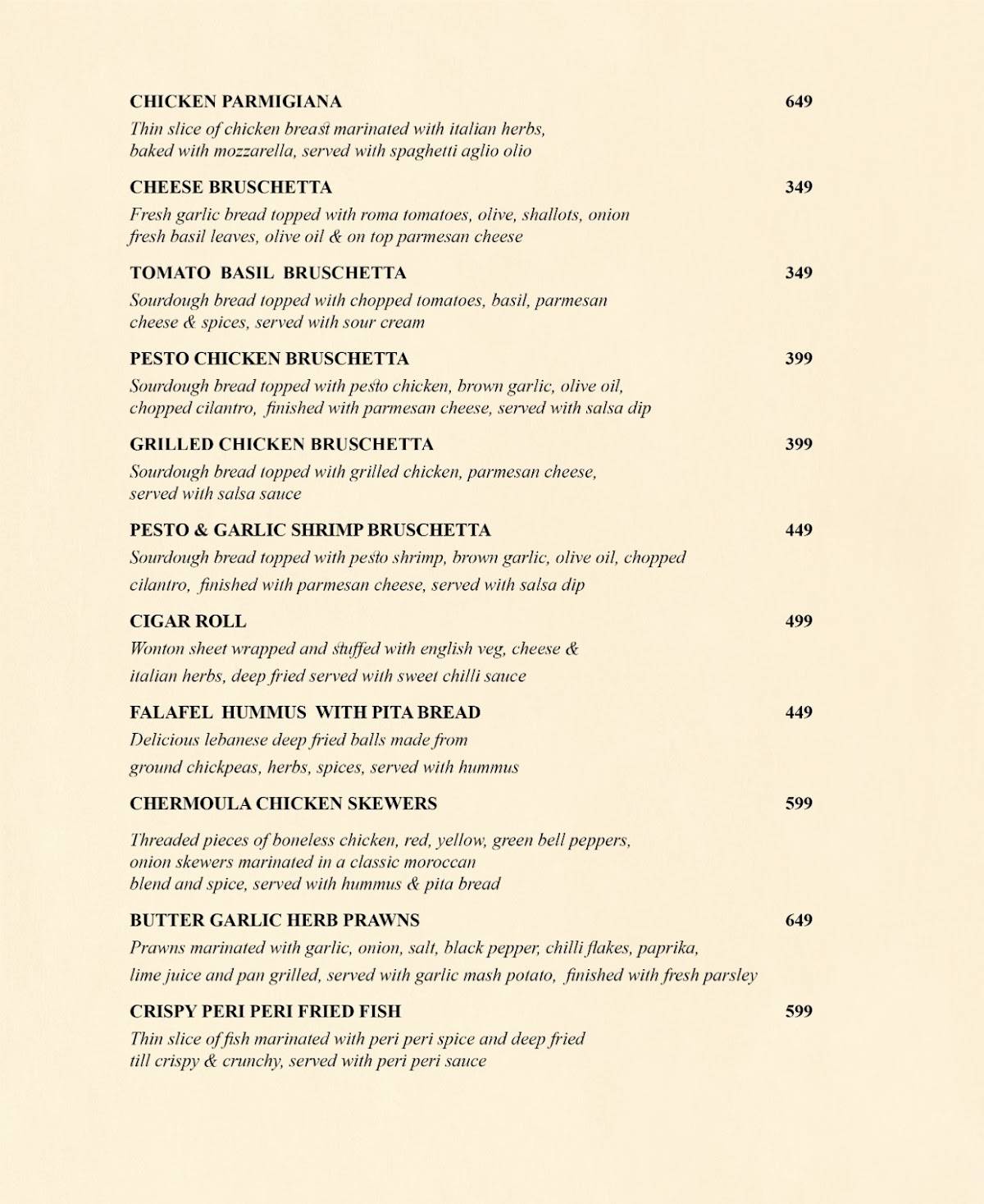 Food Frolic - Microbrewery & Bar menu