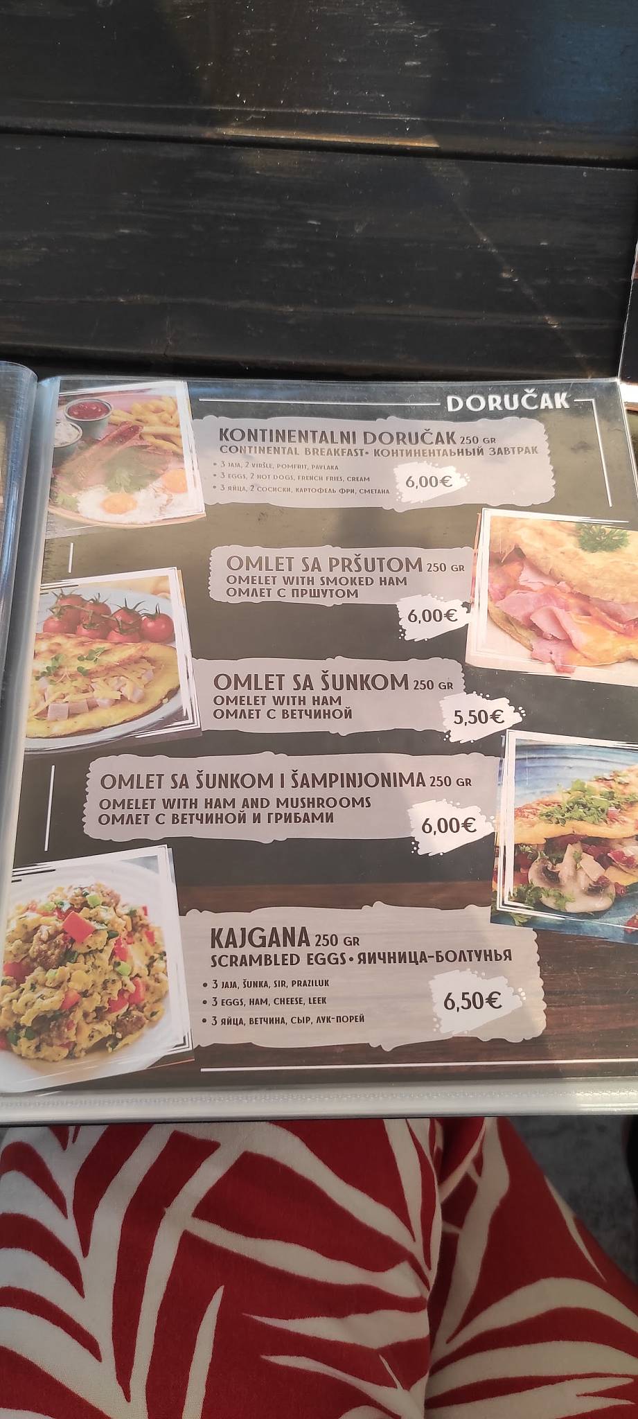 Menu de Forest
